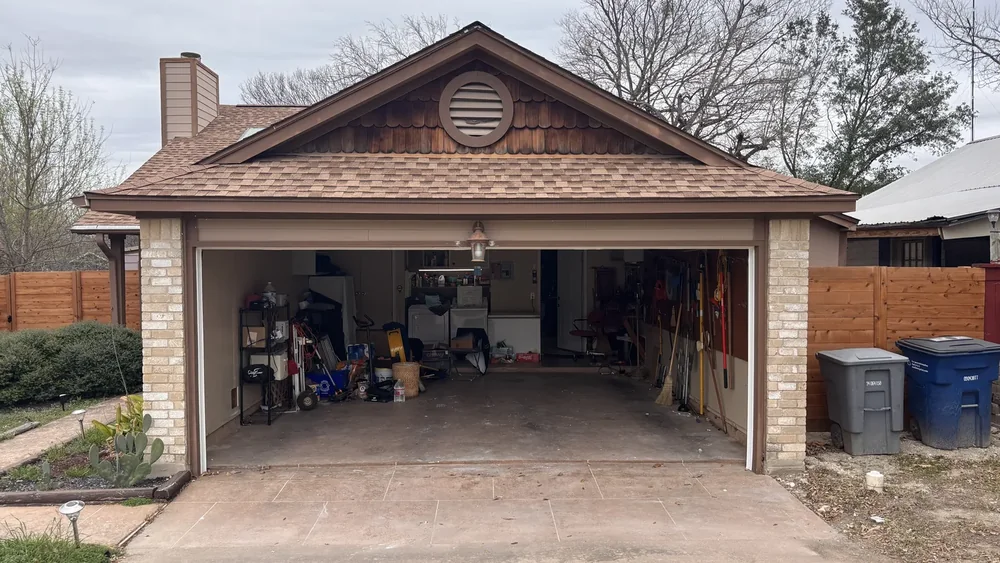 Two-to-one wide garage door conversion — Cedar Park TX